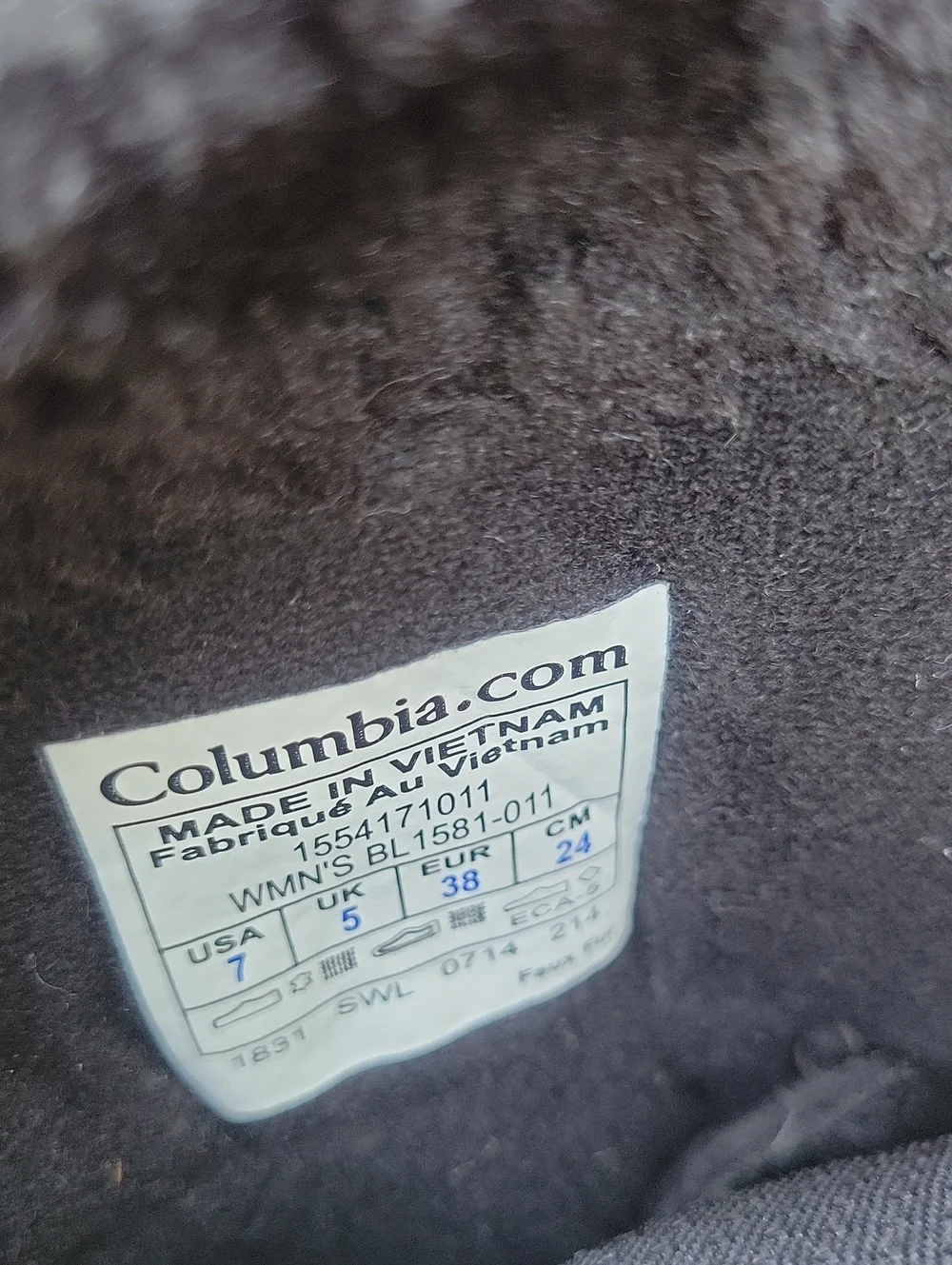 Columbia Ice Maiden II Black Faux-Fur Lined Winter Lace-Up Quilted Boots 7